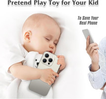 Dummy Fake Phone Model, Looks Like The Real Phone Compatible with Phone 15 Pro max, for Cell Phone Store Display or Send a Toy Phone 15 Promax for Kids (Titanium Rainbow Front)