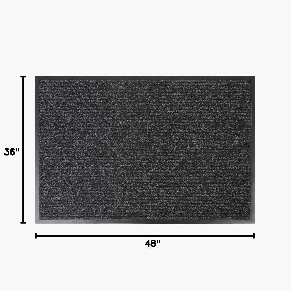 Notrax 109 Brush Step Carpeted Indoor/Outdoor Entrance Mat for Home or Office, 3' X 4', Absorbent Slip Resistant Heavy Duty Entry Mat, Charcoal, 109S0034CH 3' x 4' (Rectangular) Charcoal Solid