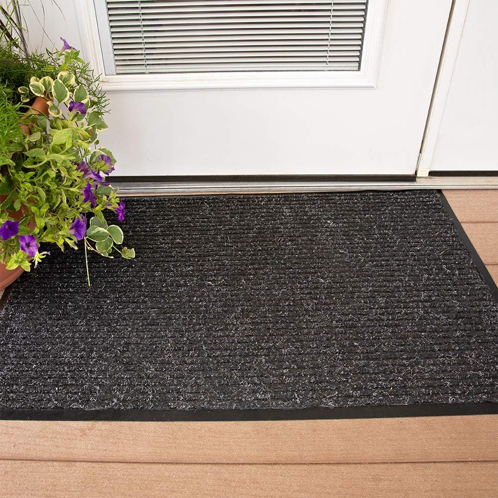 Notrax 109 Brush Step Carpeted Indoor/Outdoor Entrance Mat for Home or Office, 3' X 4', Absorbent Slip Resistant Heavy Duty Entry Mat, Charcoal, 109S0034CH 3' x 4' (Rectangular) Charcoal Solid