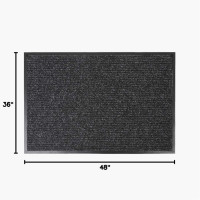 Notrax 109 Brush Step Carpeted Indoor/Outdoor Entrance Mat for Home or Office, 3' X 4', Absorbent Slip Resistant Heavy Duty Entry Mat, Charcoal, 109S0034CH 3' x 4' (Rectangular) Charcoal Solid