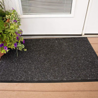 Notrax 109 Brush Step Carpeted Indoor/Outdoor Entrance Mat for Home or Office, 3' X 4', Absorbent Slip Resistant Heavy Duty Entry Mat, Charcoal, 109S0034CH 3' x 4' (Rectangular) Charcoal Solid