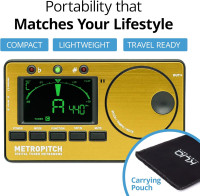 KLIQ MetroPitch - Metronome Tuner for All Instruments - with Guitar, Bass, Violin, Ukulele, and Chromatic Tuning Modes (MetroPitch, Gold) MetroPitch Gold