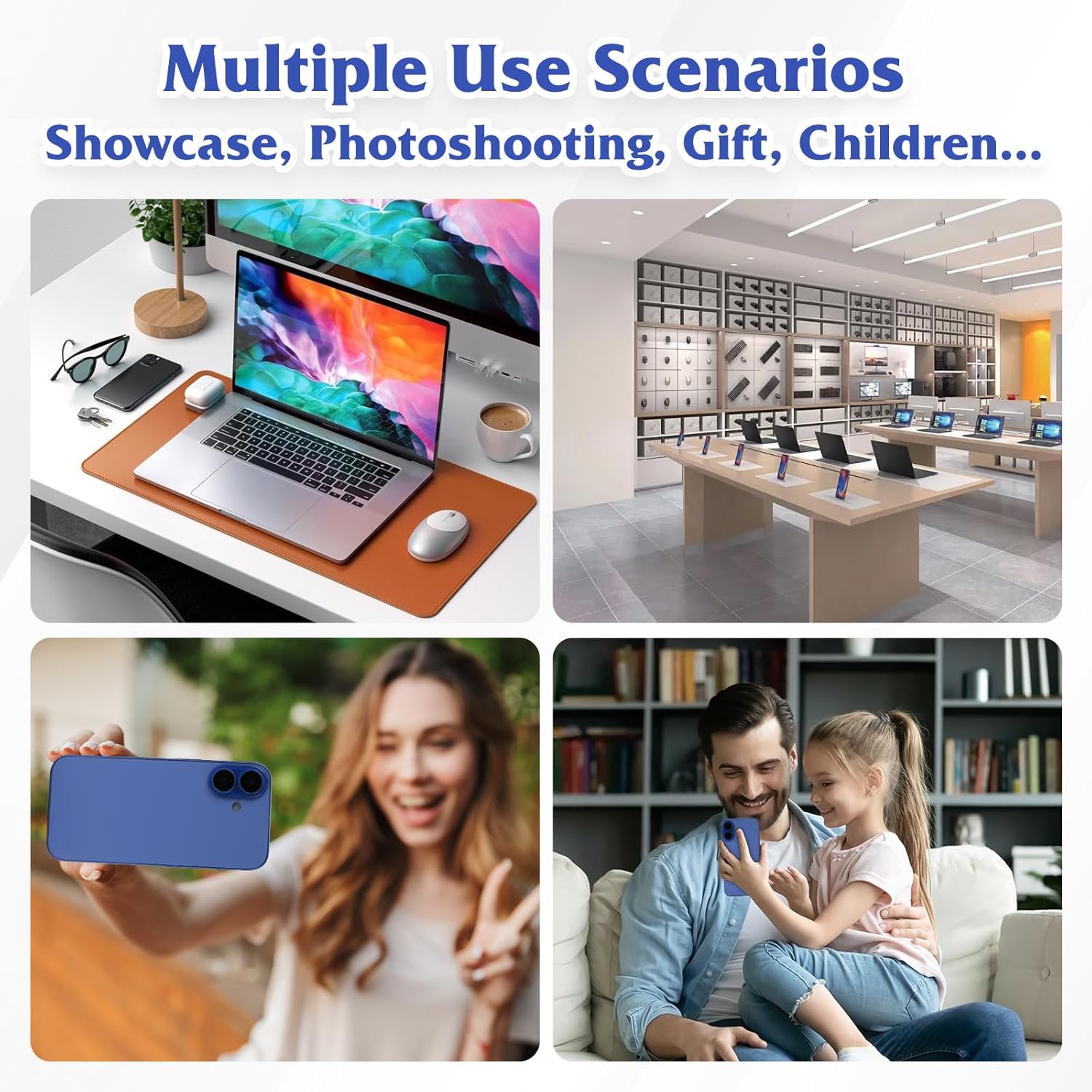 Dummy Fake Phone Model, Looks Like The Real Phone Compatible with Phone 16, for Cell Phone Store Display or Send a Toy Phone 16 for Kids (Blue Rainbow Front)