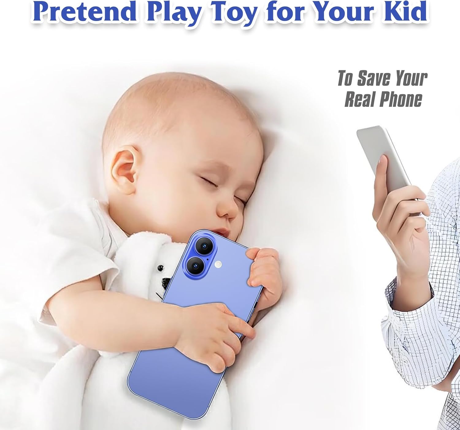 Dummy Fake Phone Model, Looks Like The Real Phone Compatible with Phone 16, for Cell Phone Store Display or Send a Toy Phone 16 for Kids (Blue Rainbow Front)