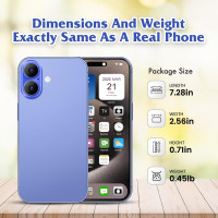 Dummy Fake Phone Model, Looks Like The Real Phone Compatible with Phone 16, for Cell Phone Store Display or Send a Toy Phone 16 for Kids (Blue Rainbow Front)