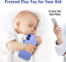 Dummy Fake Phone Model, Looks Like The Real Phone Compatible with Phone 16, for Cell Phone Store Display or Send a Toy Phone 16 for Kids (Blue Rainbow Front)