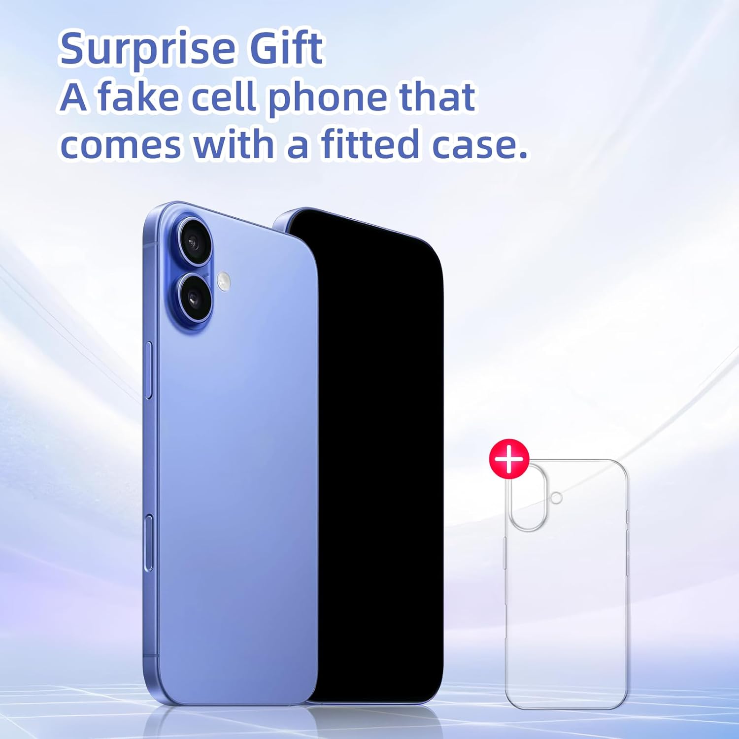 Blue Union Fake Phone Dummy Prop Pear Phone 16, Non-Working Phone with Case (Blue)