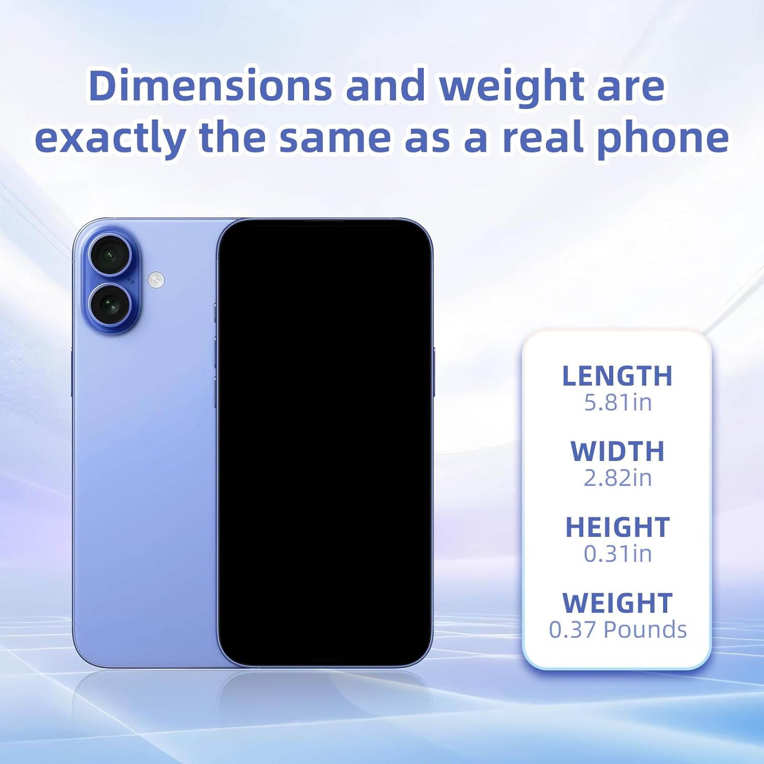 Blue Union Fake Phone Dummy Prop Pear Phone 16, Non-Working Phone with Case (Blue)