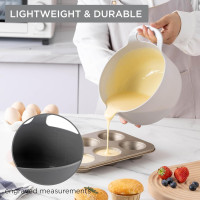 COOK WITH COLOR Nesting Plastic Mixing Bowl Set with Pour Spouts and Handles, Pink, 4 Piece Non-Slip Pink 4 Piece Non-Slip