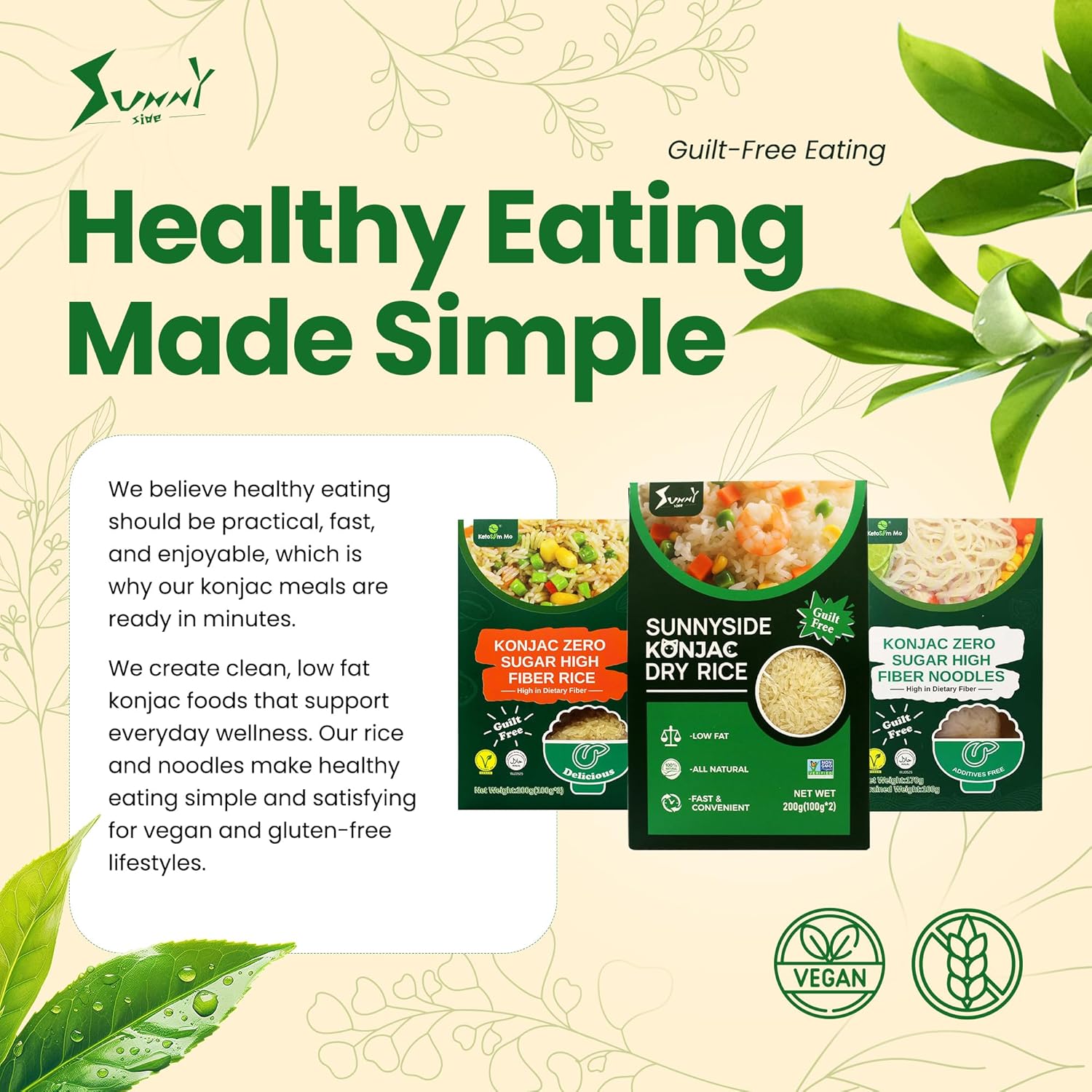 Sunnyside Konnyaku Shirataki Dry Rice 1 Pack — Vegan Konjac Alternative & Rice Substitute, Low Fat, Gluten Free, Instant, Perfect for Sushi, Stir Fry, Curry, and Asian Dishes 1 Pack 7.05