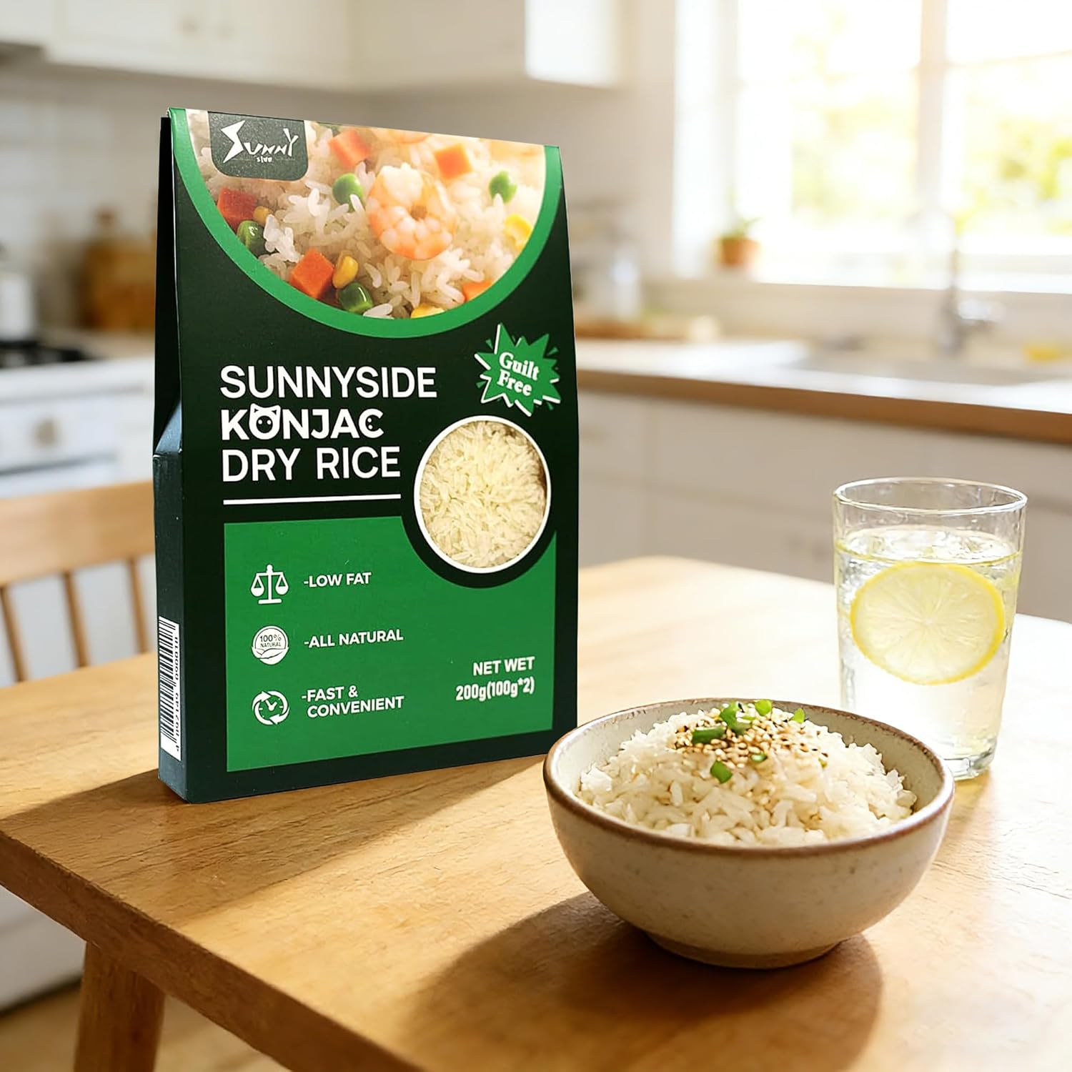 Sunnyside Konnyaku Shirataki Dry Rice 1 Pack — Vegan Konjac Alternative & Rice Substitute, Low Fat, Gluten Free, Instant, Perfect for Sushi, Stir Fry, Curry, and Asian Dishes 1 Pack 7.05