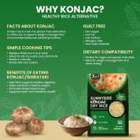 Sunnyside Konnyaku Shirataki Dry Rice 1 Pack — Vegan Konjac Alternative & Rice Substitute, Low Fat, Gluten Free, Instant, Perfect for Sushi, Stir Fry, Curry, and Asian Dishes 1 Pack 7.05