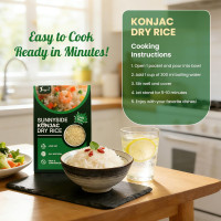 Sunnyside Konnyaku Shirataki Dry Rice 1 Pack — Vegan Konjac Alternative & Rice Substitute, Low Fat, Gluten Free, Instant, Perfect for Sushi, Stir Fry, Curry, and Asian Dishes 1 Pack 7.05