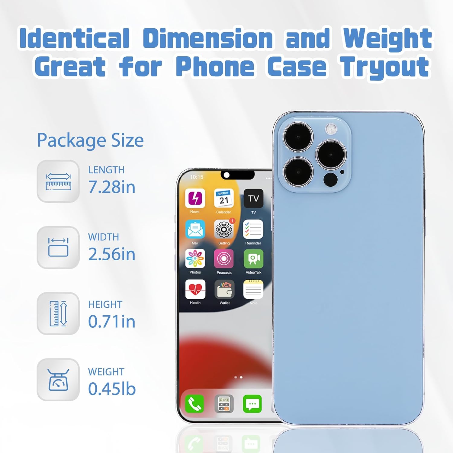 Dummy Fake Phone Model, Looks Like The Real Phone Compatible with Phone 13 Pro max, for Cell Phone Store Display or Send a Toy Phone 13 Promax for Kids (Blue Colorscreen)