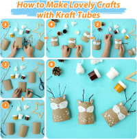 120-Pack Brown Cardboard Tubes for Crafts (1.5x3.4 Inch) | Bulk Kraft Paper Rolls for DIY, Art Supplies, Handicraft Projects & Holiday Decor - Crush Resistant