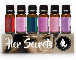 Eternal Essence Oils Her Secrets Set of 6 Premium Fragrance Oils - Includes Pretty, Dark Embrace, Forever Yours, Secret Crush, Pink Splash, and Sugar Kiss Scents Scented Oils - 10ML