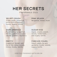Eternal Essence Oils Her Secrets Set of 6 Premium Fragrance Oils - Includes Pretty, Dark Embrace, Forever Yours, Secret Crush, Pink Splash, and Sugar Kiss Scents Scented Oils - 10ML