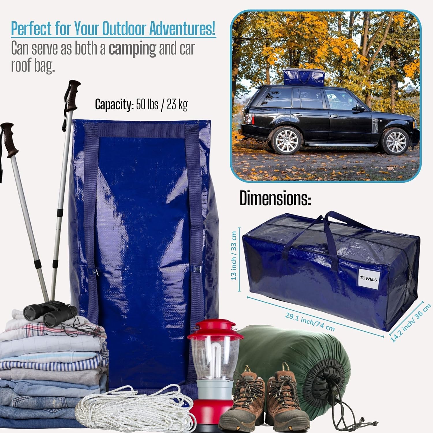 VENO 8 Pack Moving Bags w/Backpack Straps, Heavy Duty, Moving Boxes Alternative, Packing Supplies, Large Storage Totes for Dorm Room Essentials with Zipper for Clothes (Blue, 8 Pack) Blue 8 Pack