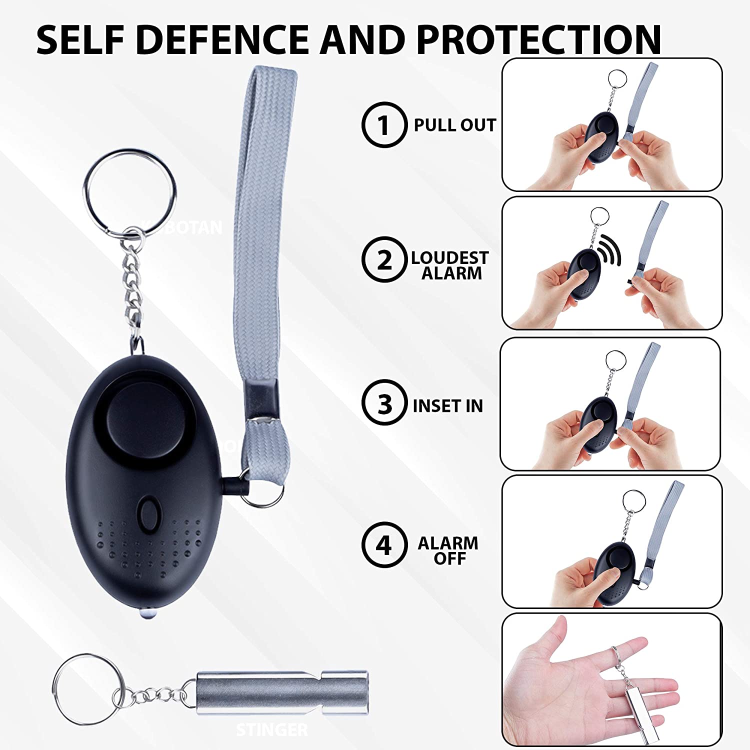 Wholesale Dorvus 5 in 1 Self Defense Kit for Women, Personal Alarm ...