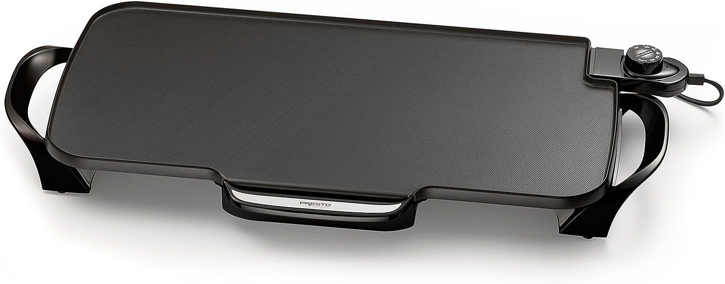 Presto 07061 22-Inch Electric Griddle with Removable Handles, Extra-Large Nonstick Ceramic Surface, Black
