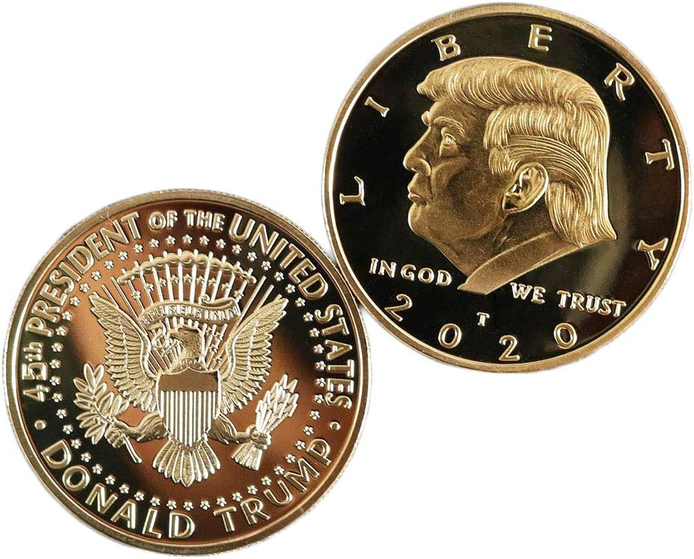 5 Pcs 2020 Donald Trump Commemorative Coin, Gold Plated President Eagle Seal Collection, Patriot Gift