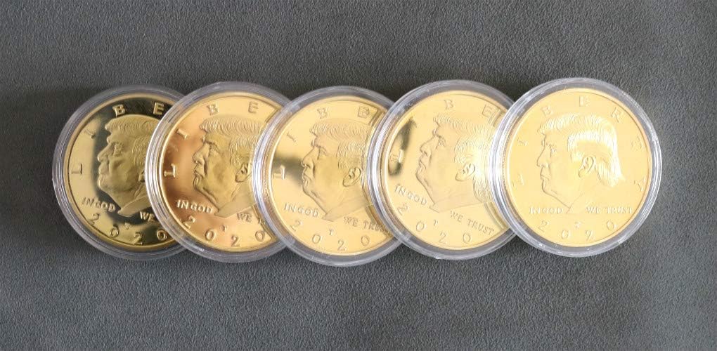 5 Pcs 2020 Donald Trump Commemorative Coin, Gold Plated President Eagle Seal Collection, Patriot Gift
