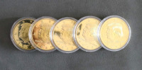 5 Pcs 2020 Donald Trump Commemorative Coin, Gold Plated President Eagle Seal Collection, Patriot Gift