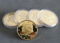 5 Pcs 2020 Donald Trump Commemorative Coin, Gold Plated President Eagle Seal Collection, Patriot Gift