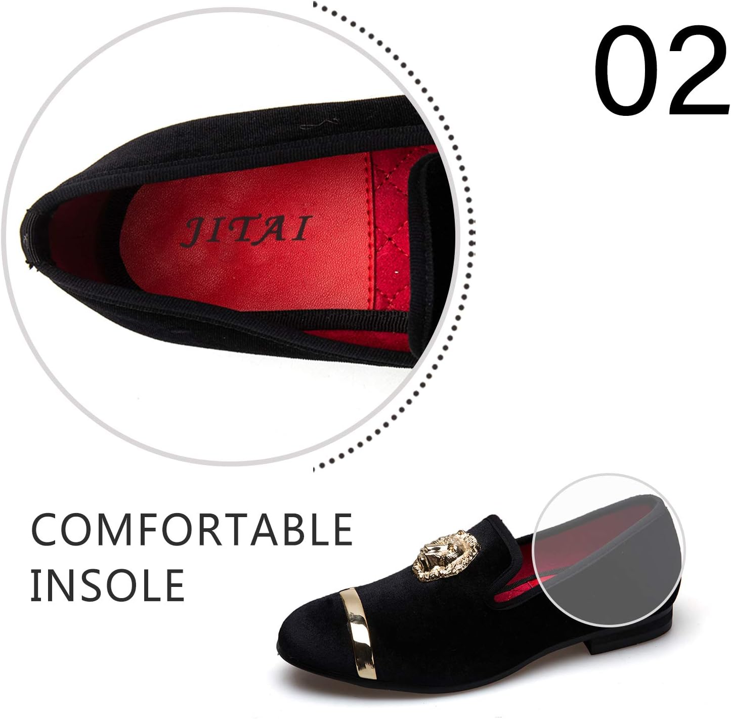 JITAI Men's Penny Slip-On Leather Lined Loafer Luxury Men Shoes 10.5 Black/01