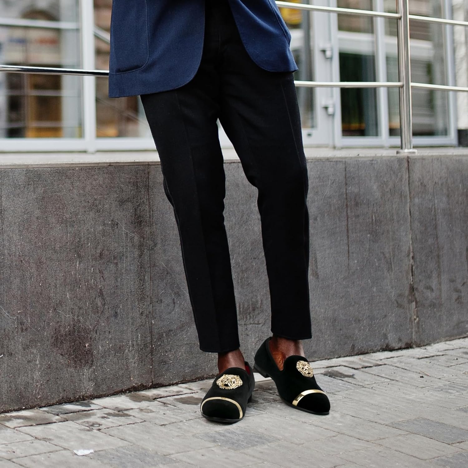 JITAI Men's Penny Slip-On Leather Lined Loafer Luxury Men Shoes 10.5 Black/01