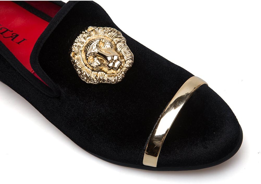 JITAI Men's Penny Slip-On Leather Lined Loafer Luxury Men Shoes 10.5 Black/01