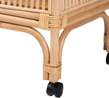 Bali & pari Lombok Modern Bohemian Natural Rattan 2-Tier Wine Cart