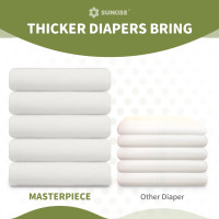 SUNKISS Masterpiece Adult Diapers with Tabs, Unisex Disposable Incontinence Briefs for Women and Men, Odor Control, White, Large/XLarge, Previously Large, 10 Count White L/XL(Pack of 10)