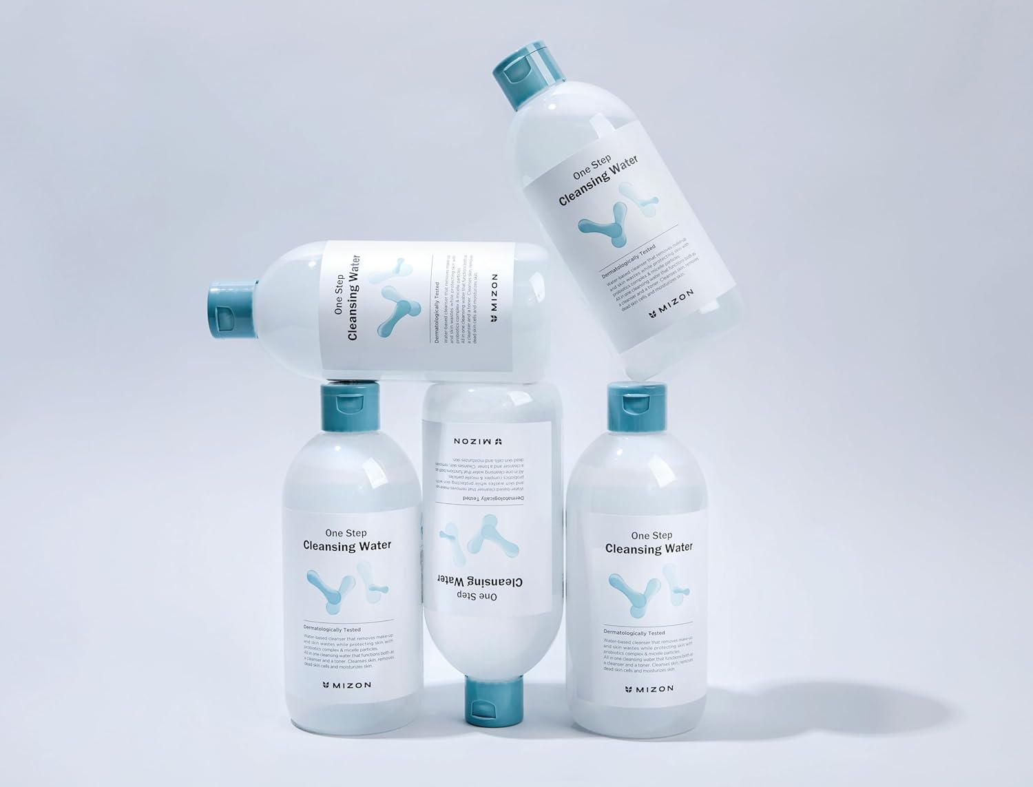 MIZON Micellar Cleansing Water, with Probiotics, Facial Cleanser, Makeup Remover, Natural Ingredients, for Sensitive Skin (1 Pack 16.9 fl oz) 16.9 Fl Oz (Pack of 1)