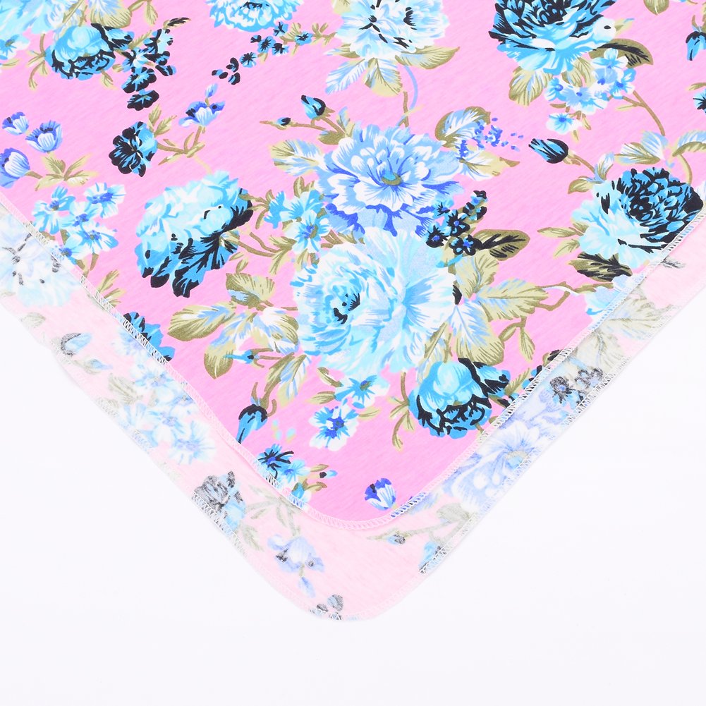 Galabloomer Newborn Swaddle Blanket with Headband Set Baby Girl Receiving Blanket Pink Rose