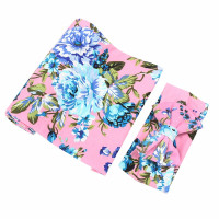 Galabloomer Newborn Swaddle Blanket with Headband Set Baby Girl Receiving Blanket Pink Rose