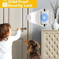 Rerishom 2 Pack Door Lock Withstand 800 lbs for Inward Swinging Door,Door Reinforcement Lock with 8 Screws to Prevent Unauthorized Entry, Pin Tumbler for Extra Home Security and Privacy 2 Pack Silver