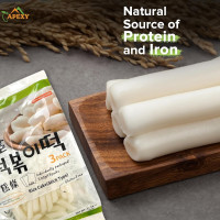 Apexy Korean Tteokbokki Rice Cake 21.16oz | No MSG, Gluten-Free, Non-GMO | Authentic Korean Sticky Rice Cakes for Stir-Fry & Spicy Tteokbokki | Fresh & Chewy Texture | Pack of 3 Plain 21.16 Ounce (Pack of 3)