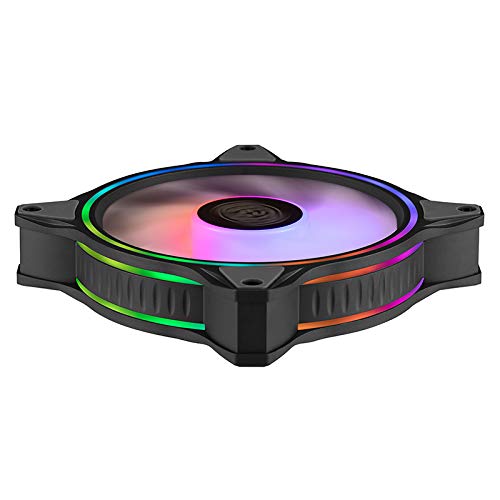 Cooler Master MasterFan MF120 Halo Duo-Ring Addressable RGB Lighting 120mm Fan, Absorbing Rubber Pads, PWM Static Pressure for 5V 3-Pin ARGB,NOT Work with 4-pin RGB or Standard RGB+12V(MF120 Halo) 120mm Gen 2 MF120 HALO