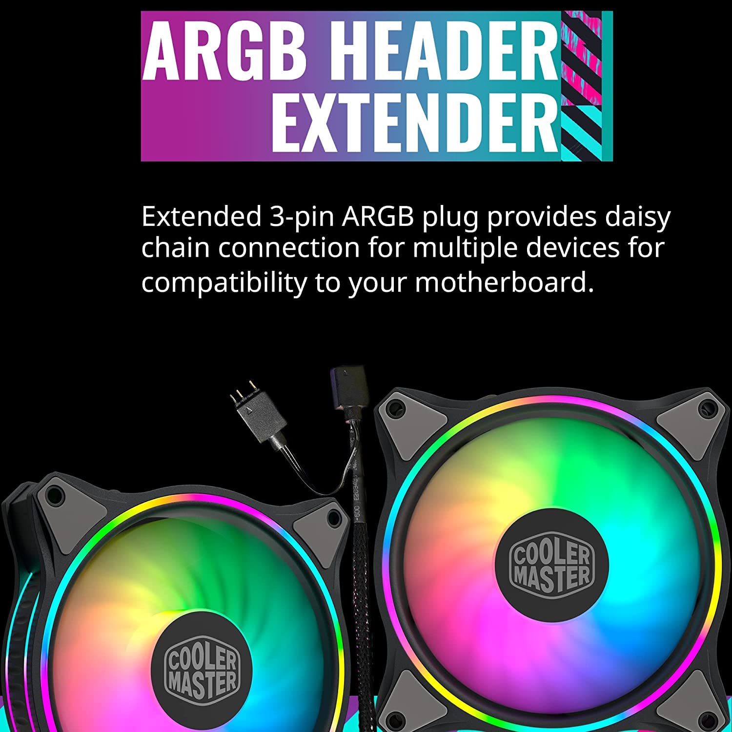 Cooler Master MasterFan MF120 Halo Duo-Ring Addressable RGB Lighting 120mm Fan, Absorbing Rubber Pads, PWM Static Pressure for 5V 3-Pin ARGB,NOT Work with 4-pin RGB or Standard RGB+12V(MF120 Halo) 120mm Gen 2 MF120 HALO