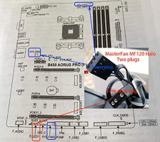 Cooler Master MasterFan MF120 Halo Duo-Ring Addressable RGB Lighting 120mm Fan, Absorbing Rubber Pads, PWM Static Pressure for 5V 3-Pin ARGB,NOT Work with 4-pin RGB or Standard RGB+12V(MF120 Halo) 120mm Gen 2 MF120 HALO