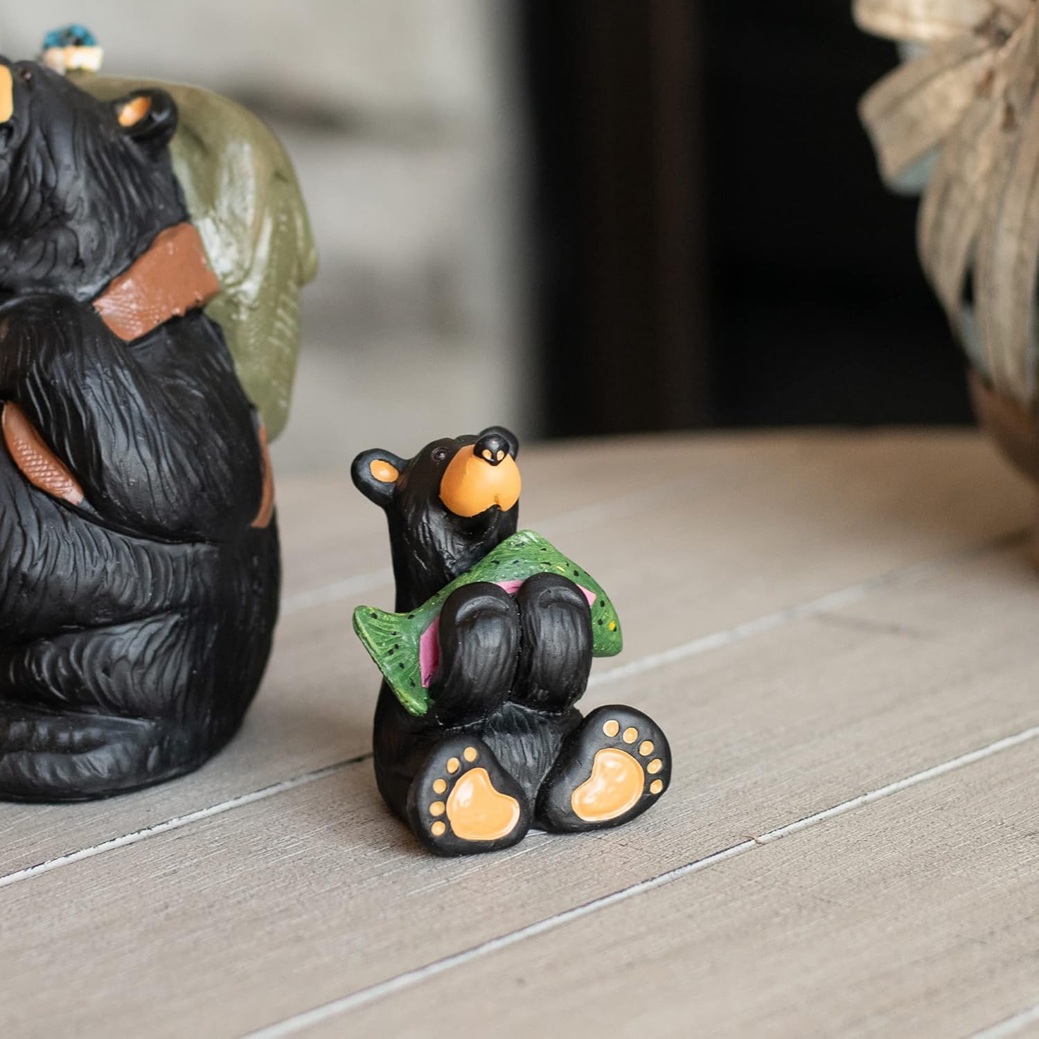 Tiny Cub with Fish Figurine, Mini