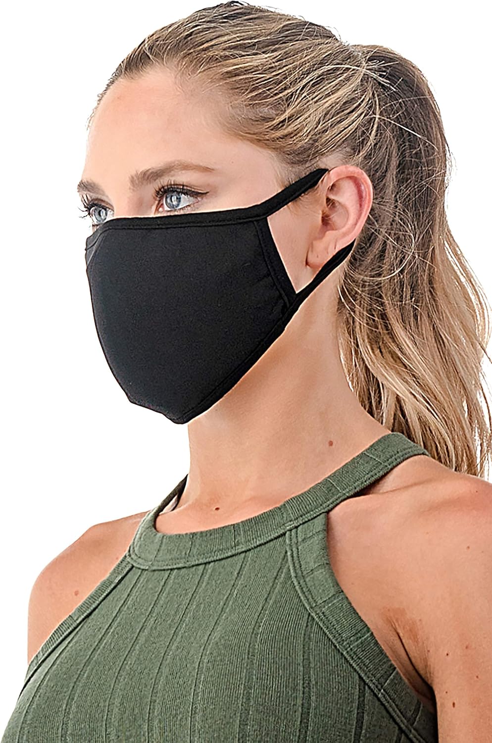 Reusable, Washable Neoprene/Cotton Face Mask Protection from Dust, Pollen, Pet Dander and other Airborne Irritants(Black)