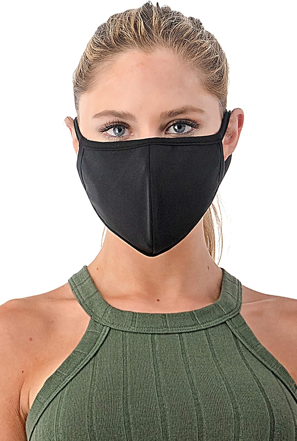 Reusable, Washable Neoprene/Cotton Face Mask Protection from Dust, Pollen, Pet Dander and other Airborne Irritants(Black)