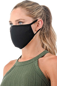 Reusable, Washable Neoprene/Cotton Face Mask Protection from Dust, Pollen, Pet Dander and other Airborne Irritants(Black)