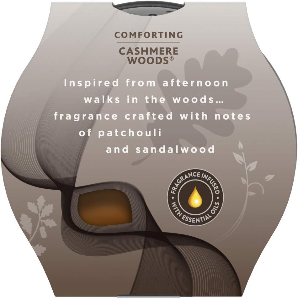 Glade Candle Cashmere Woods, Fragrance Candle Infused with Essential Oils, Air Freshener Candle, 3-Wick Candle, 6.8 Oz, 3 Count