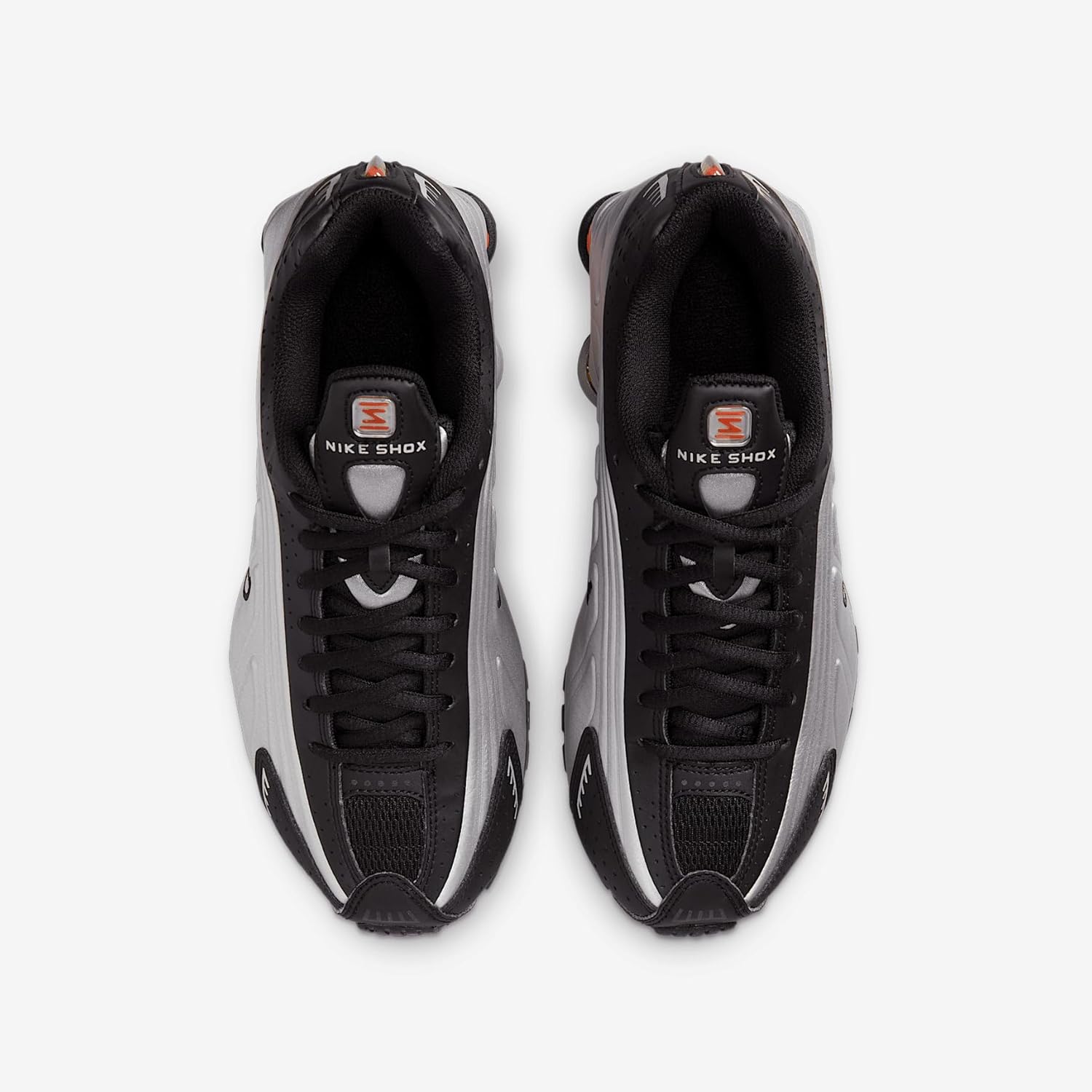 Nike Shox R4 Big Kids' Shoes (CW2626-005, Metallic Silver/Black/Picante Red/Metallic Silver) Size 6