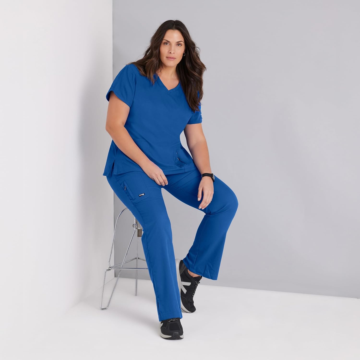 BARCO Grey's Anatomy Scrubs - Mia Scrub Pant for Women, Elastic Back Waist, Mid-Rise Shaped Leg Women's Scrub Pant Small Indigo