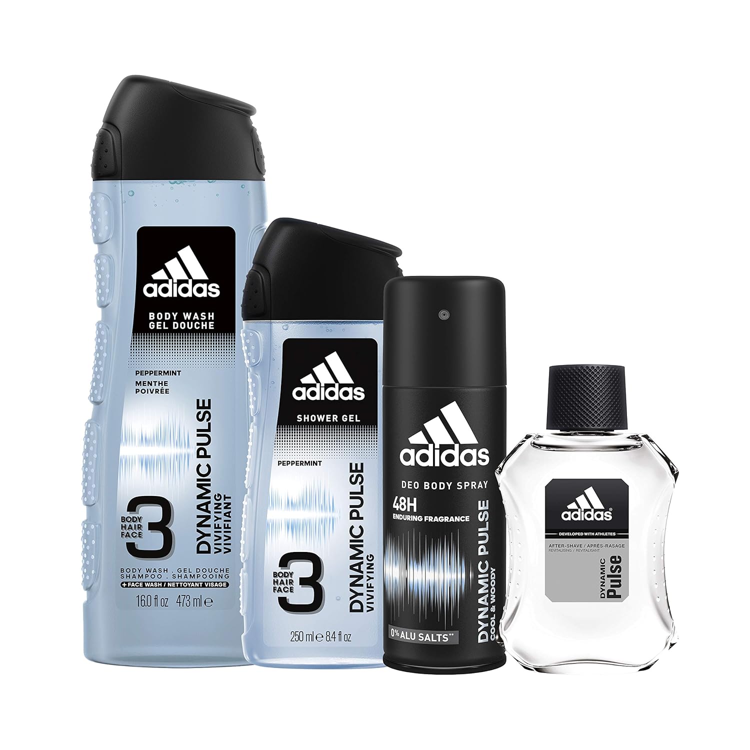 Adidas, Dynamic Pulse, Men's 4 Piece Gift Set, Total Retail Value $18.00