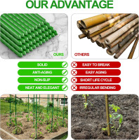 WAENLIR Garden Stakes 84 inch 7ft 25PACK, Sturdy Plant Metal Sticks Support Tall, Plastic Plant Stakes,Tomato Stakes, Tree Stakes